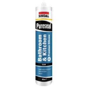Pureseal Bathroom & Kitchen NC Silicone – 300ml clear neutral cure silicone with non-slump formula, excellent adhesion and low odour for interior wet areas.