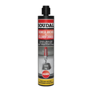 Soudal Soudafix CA 1400 chemical anchor for concrete, stone, and brick applications – high-strength bonding solution.