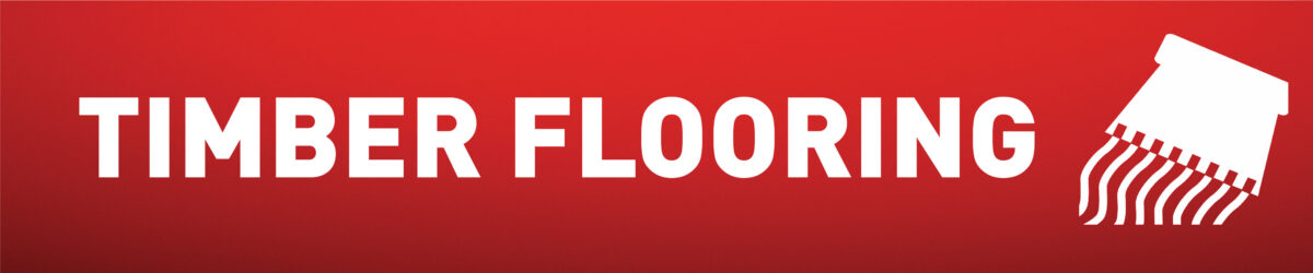 Soudal Timber Flooring adhesive range banner with red background and timber trowel icon