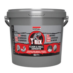 picture of T-Rex Floor & Wall Adhesive tub– high strength adhesive for all materials and surfaces.