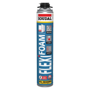 This is a can of Soudal Flexifoam, part of the Soudal Window System (SWS). It's an all-season PU foam designed for sealing around windows and doors